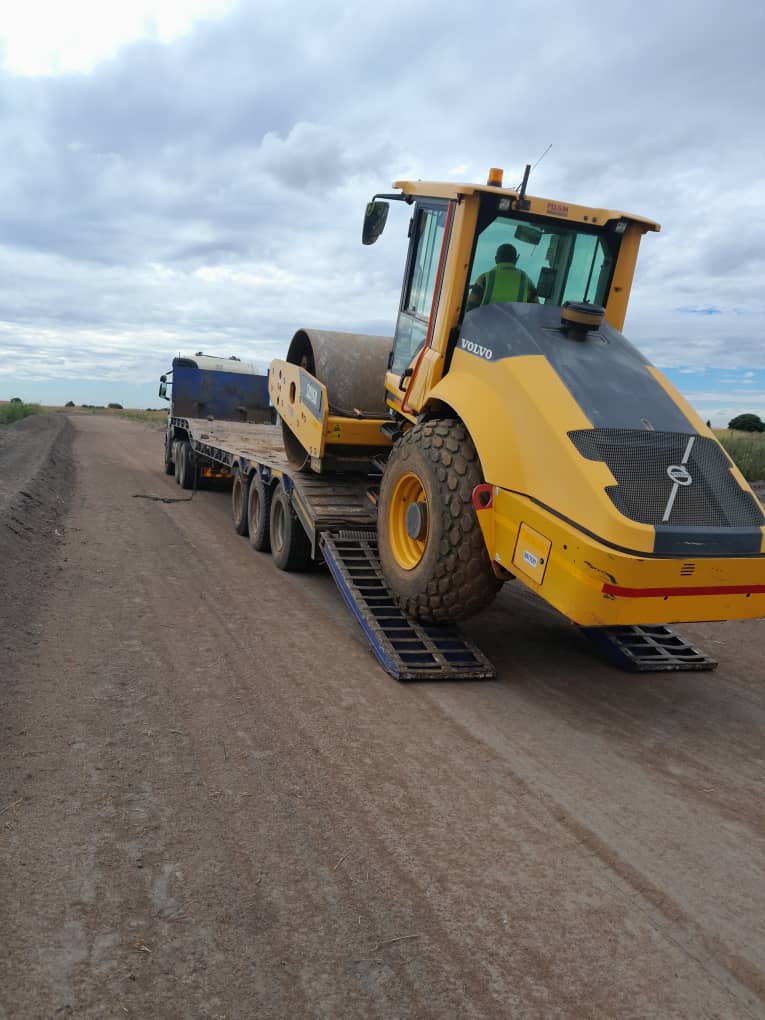 Decade Africa Construction — road roller on site