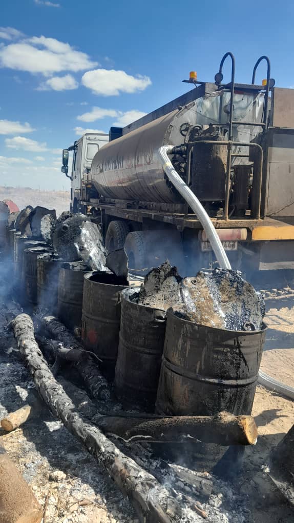 Bitumen preparation on site — Decade Africa construction
