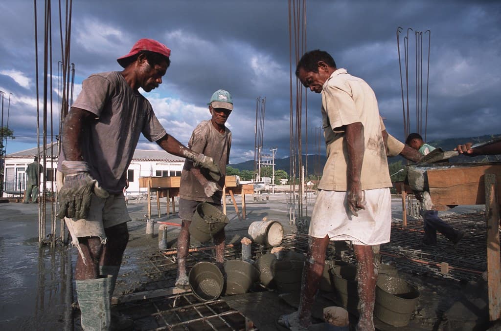 Road construction crew at work