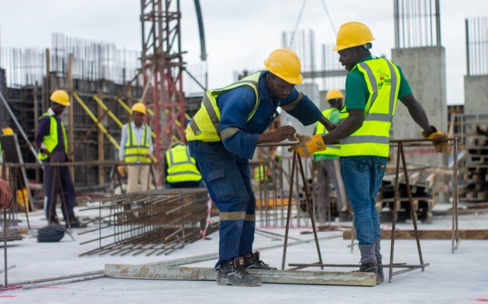 Construction team on site